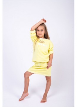 Vidoli лимонний костюм зі спідницею для дівчинки G-21645S